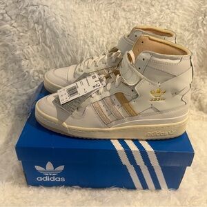 *NIB* Adidas Forum 84 Hi -Cloud White / Magic Beige / Aluminum- Size 10